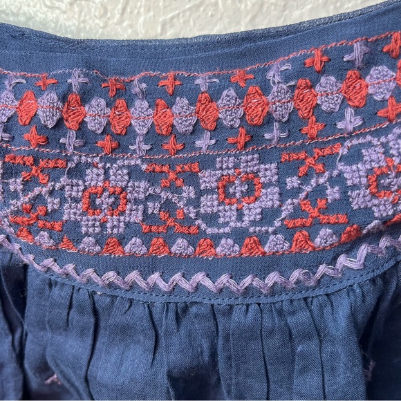 FREE PEOPLE Navy Blue Eternal Love Embroidered Tassel Tank Size Medium NEW! - Picture 8 of 12